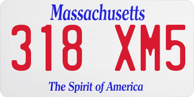 MA license plate 318XM5
