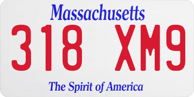 MA license plate 318XM9