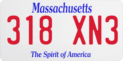 MA license plate 318XN3