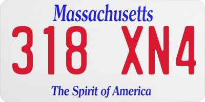 MA license plate 318XN4