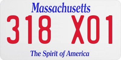MA license plate 318XO1