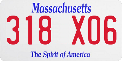 MA license plate 318XO6