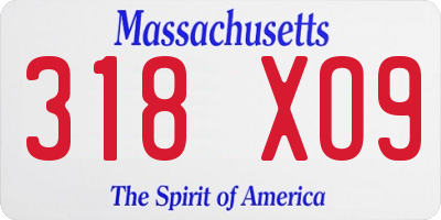 MA license plate 318XO9