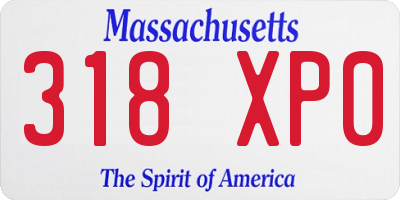 MA license plate 318XP0