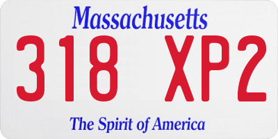 MA license plate 318XP2