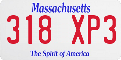 MA license plate 318XP3