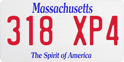 MA license plate 318XP4