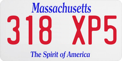 MA license plate 318XP5