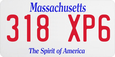 MA license plate 318XP6