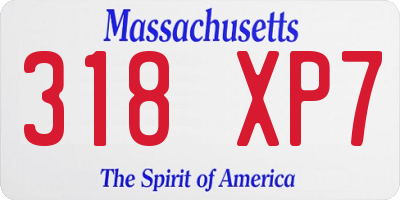 MA license plate 318XP7