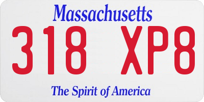 MA license plate 318XP8