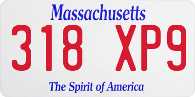 MA license plate 318XP9
