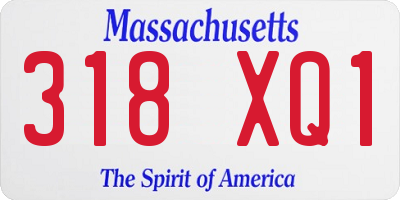 MA license plate 318XQ1