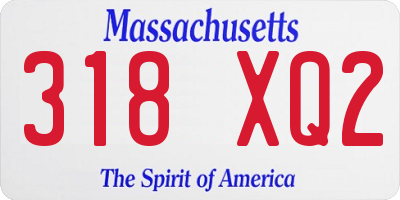 MA license plate 318XQ2