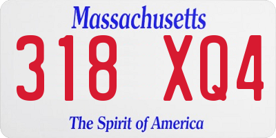 MA license plate 318XQ4