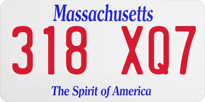 MA license plate 318XQ7