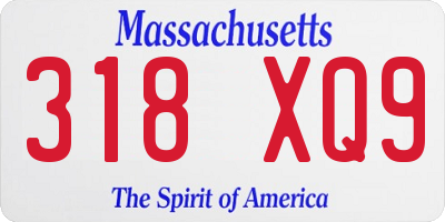 MA license plate 318XQ9