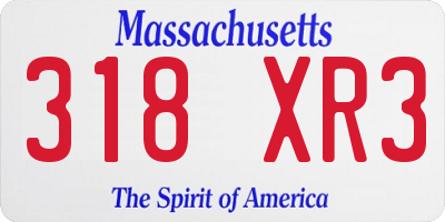 MA license plate 318XR3