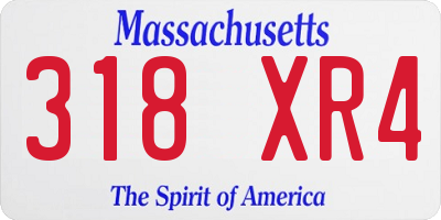 MA license plate 318XR4