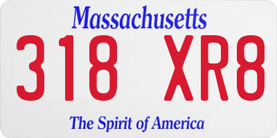 MA license plate 318XR8