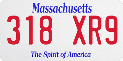 MA license plate 318XR9
