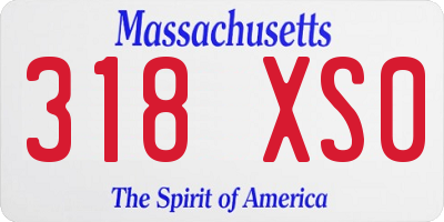 MA license plate 318XS0