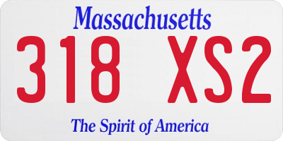 MA license plate 318XS2