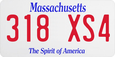 MA license plate 318XS4