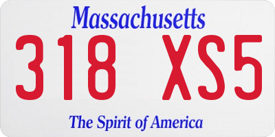 MA license plate 318XS5