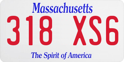 MA license plate 318XS6