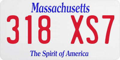 MA license plate 318XS7