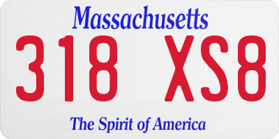 MA license plate 318XS8