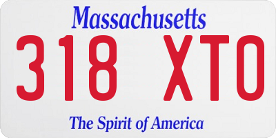 MA license plate 318XT0