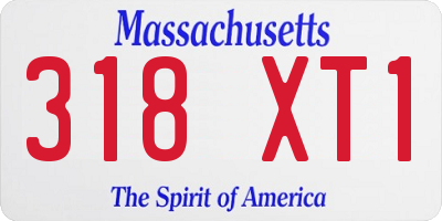 MA license plate 318XT1