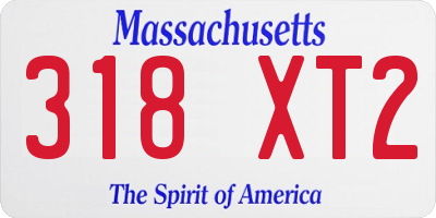MA license plate 318XT2