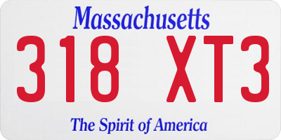 MA license plate 318XT3