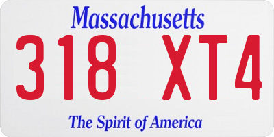 MA license plate 318XT4