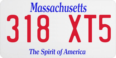 MA license plate 318XT5