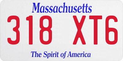 MA license plate 318XT6