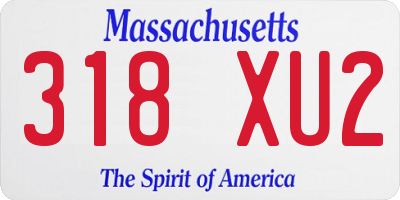 MA license plate 318XU2