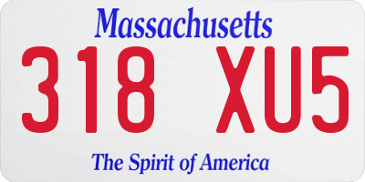 MA license plate 318XU5