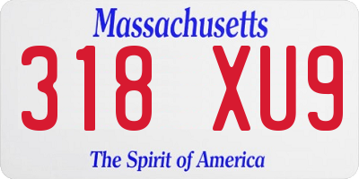 MA license plate 318XU9