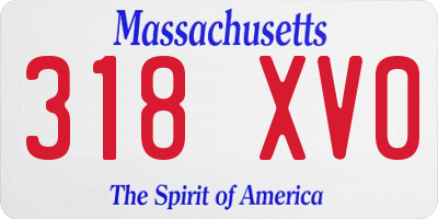 MA license plate 318XV0