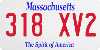 MA license plate 318XV2