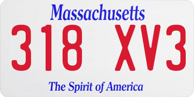 MA license plate 318XV3