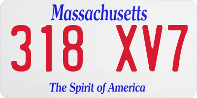 MA license plate 318XV7