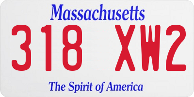 MA license plate 318XW2