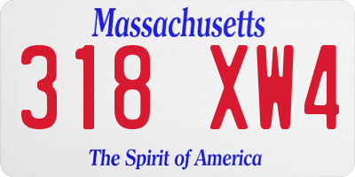 MA license plate 318XW4
