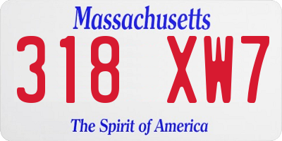MA license plate 318XW7