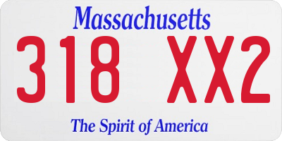 MA license plate 318XX2